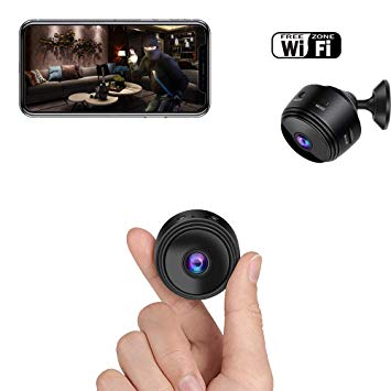Mini Spy Camera WiFi Hidden Camera Bigear Wireless HD 1080P Indoor Home Small Hidden Nanny Cam Security Cameras Battery Powered with Motion Detection/Night Vision for iPhone/Android Phone/iPad/PC