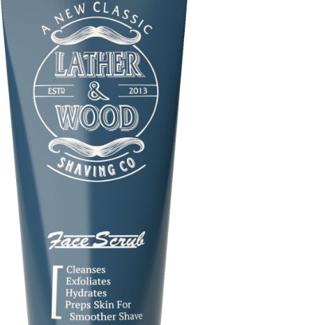 Best Face Wash for Men - Lather & Wood's Face Scrub - Luxurious Exfoliating Mens Face Wash for the Man's Man. 4oz Facial Cleanser for Men.