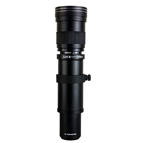 Opteka 420-1600mm f/8.3 HD Telephoto Zoom Lens for Sony Alpha A99, A77, A65, A58, A57, A55, A37, A35, A33, A900, A700, A580, A560, A550, A390, A380, A330 and A290 Digital SLR Cameras