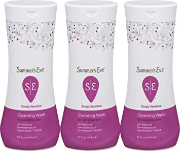 Summer's Eve Cleansing Wash | Simply Sensitive | 15 Ounce | Pack of 3 | pH-Balanced | Dermatologist & Gynecologist Tested