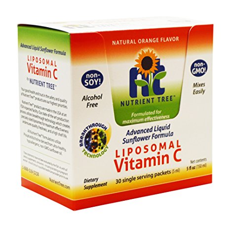 Liposomal Vitamin C 30 Single Dose Packets| 1000 mg | Alcohol Free | Non-Soy | Non-GMO | Made in USA