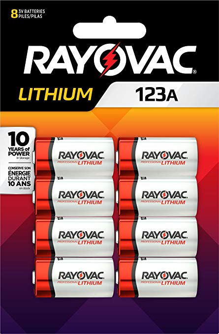 Rayovac 123A Lithium Batteries, 3V Lithium Photo Batteries (8 Battery Count)