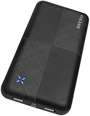 BSYYO 10000mAh Dual USB 3A Portable Charger High Speed USB-C Input Power Bank External Battery Pack Phone Changer for iPhone X XS 8 Plus Google Samsung LG iPad and More