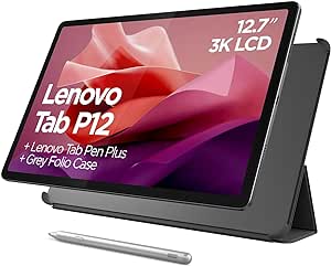 Lenovo Tab P12-2024 - Expansive Touchscreen Tablet - 12.7" 3K Display - 13MP Camera - 8GB Memory - 128GB UFS Storage - Android 13 - Dolby Atmos - Quad JBL Speakers - Pen and Folio Case Included