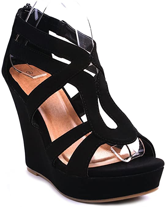 Lindy 03 Strappy Open Toe Platform Wedge