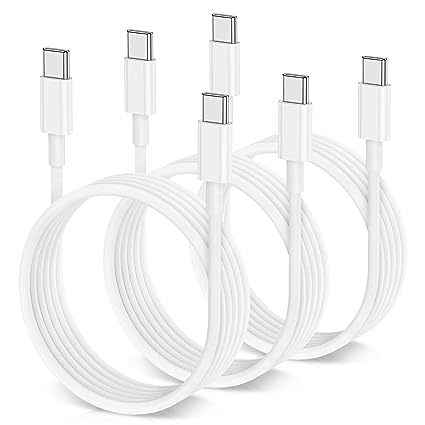Apple 60W USB C to USB C Cable [3Pack] iPad Charger Fast Charging,6ft Long USB-C to USBC Power Cord for MacBook Pro Air/2020/2019/2018/2017/2016/IPad Air 4/5/iPad Pro 12.9/11, Type c (White)