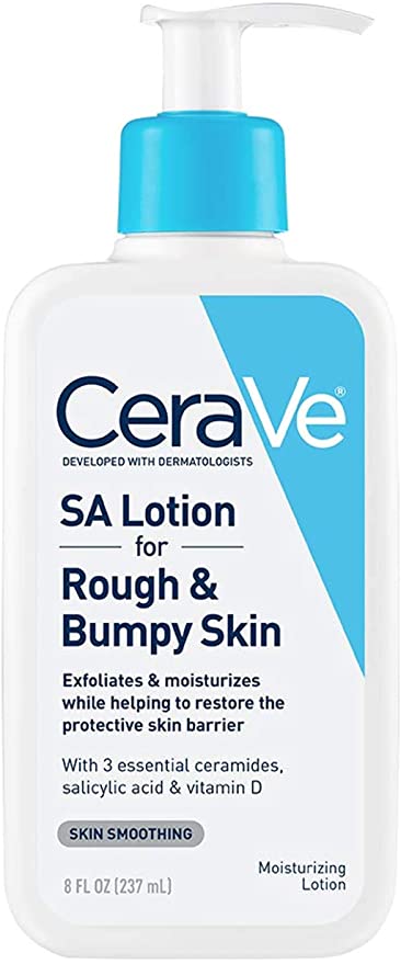 CeraVe SA Lotion for Rough & Bumpy Skin | 8 Ounce | Vitamin D, Hyaluronic Acid, Salicylic Acid & Lactic Acid Lotion | Fragrance Free