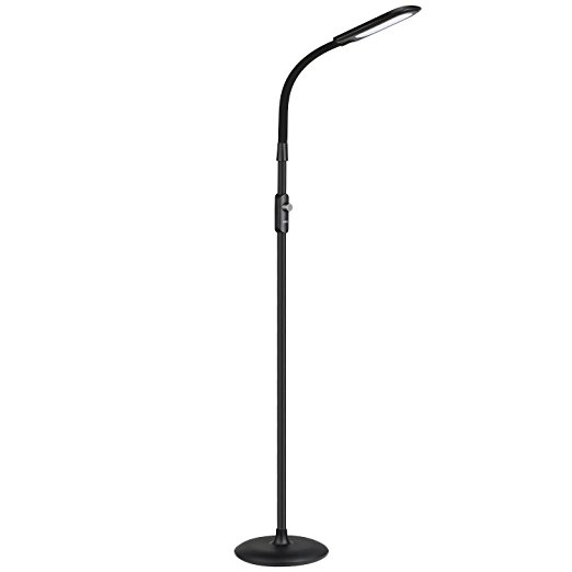 AUKEY Floor Lamp, 12W LED & 1.8m Tall Reading and Craft Floor Lamp - Dimmable Full Spectrum Natural Daylight Sunlight with Gooseneck for Working, Reading and Relaxing - Metal Button Switch