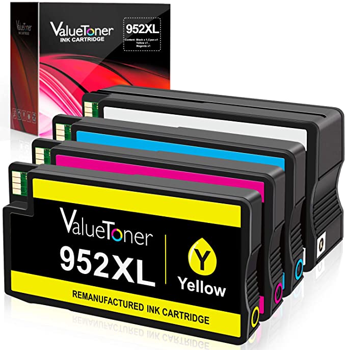 Valuetoner Remanufactured Ink Cartridges Replacement for HP 952 XL 952XL 952 High Yield (1 Black,1 Cyan,1 Magenta,1 Yellow, 4-Pack)