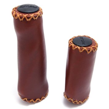 XLC Leather Optic Ergo Grips, 135/92mm, Brown