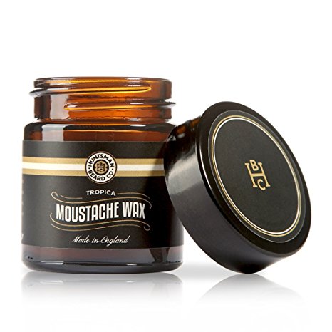 Moustache Wax, Tropica Blend, Natural, 30ml - 7 Premium Waxes, Butters & Oils Blended Into a Tash Taming Concoction - Medium Hold