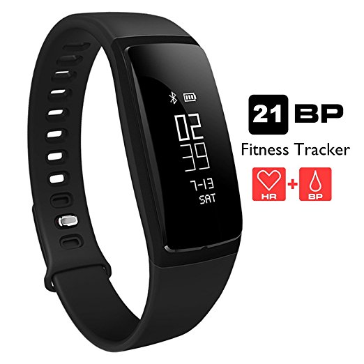 Fitness Tracker,AUPALLA 21BP Smart band Activity Tracker Work With Blood Pressure Measure and Heart Rate Monitor Sleep Monitor Pedometer Calories Track ONLY Support iPhone Android Smartphone