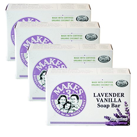 Organic Soap Lavender Vanilla - Superfood for the Skin - 100% Handcrafted - Calming Aromatherapy Benefits - Promotes Health & Beauty (Organic Soap 4 Pack)