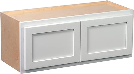 Quicklock RTA (Ready-to-Assemble) | Refrigerator Wall Kitchen Cabinets - Shaker Style | 100% Hardwood | Made in America | Soft Close Hardware | Storage Cabinet | (Pure White, 12" D x 36" W x 18" H)