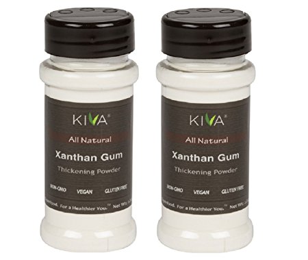 (2 PACK) Kiva Xanthan Gum (All Natural, Thickening Powder) - Non-GMO, Vegan, Gluten-Free - 5.5 Ounce Total WT.