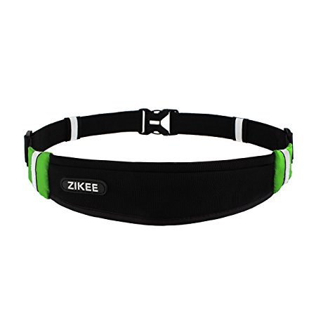 Zikee Running Belt, Waist Pack, Race Belt, Workout Pouch, Fanny Pack for Sports Men and Women, Fits Iphone 6/6s 6plus, Samsung Galaxy, Slim&Lightweight, Suitable for Fitness, Jogging, Cycling - Black