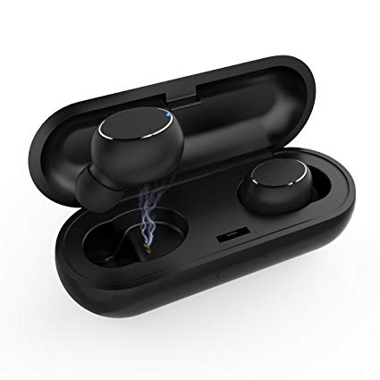 Wireless Bluetooth Earbuds with Build-in Microphone - 16 Hours Playtime, iOS& Android Compatible, Stereo Sound and Noise Isolation Technology Design of Wireless Headphones