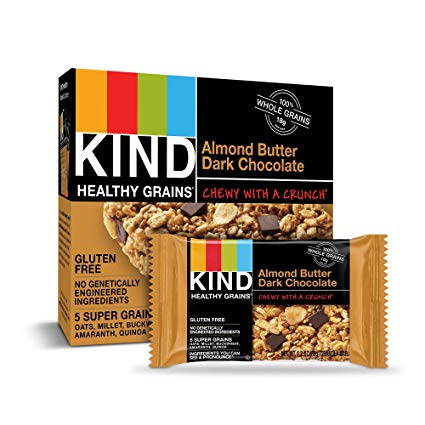 KIND Healthy Grains Bars, Almond Butter Dark Chocolate, Gluten Free, 1.2 oz, 40 Count