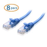 Cable Matters 8-Pack Cat5E Snagless Ethernet Patch Cable in Blue 7 Feet