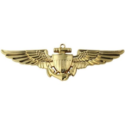 Naval & Marine Aviator Gold Metal Auto Emblem