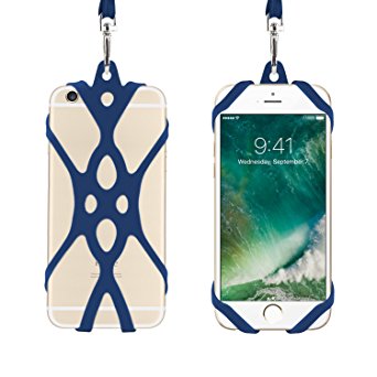 Remeel Phone Lanyard Strap with Universal Silicone Case Holder for iPhone 7 iPhone 7plus iPhone 6 iPhone 6s and Even All Size Smartphone (Dark Blue)