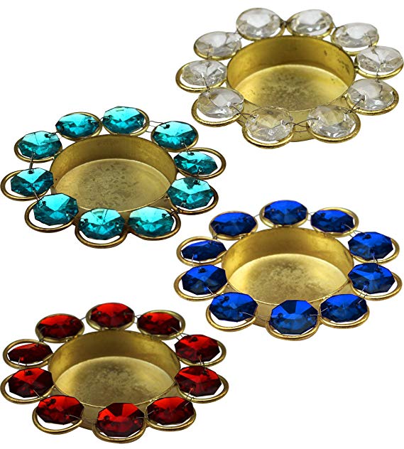 ITOS365 Diwali Diya Lights Candle Holder Home Decoration Items for Gifts, Set of 4