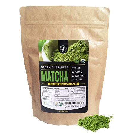 Jade Leaf - Organic Japanese Matcha Green Tea Powder, Classic Culinary Grade (For Blending & Baking) - [250g super value size]