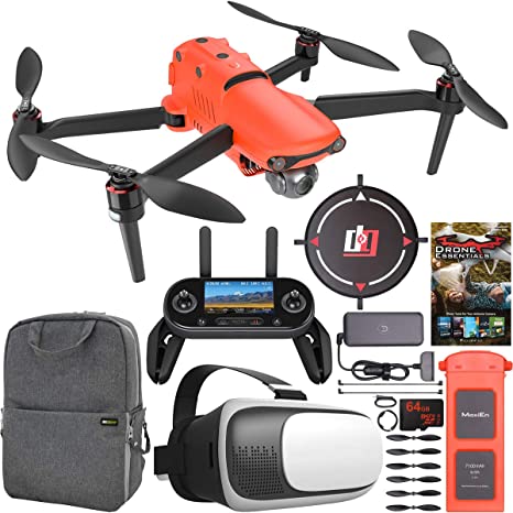 Autel Robotics EVO 2 Drone Folding Quadcopter 8K HDR Video and 48MP Camera EVO II On The Go Extended Warranty Bundle with OLED Remote Control   FPV VR Goggle Pilot Headset   Essential Software Kit