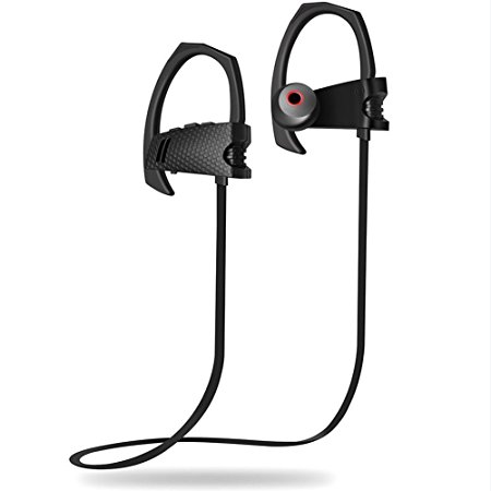 Betamemo Bluetooth Earbuds, Wireless Bluetooth 4.1 Headphones, IPX5 Waterproof Sports Headset, Noise Cancelling In-Ear Stereo Earphones with Mic, True HD Sound, Secure Fit for Running