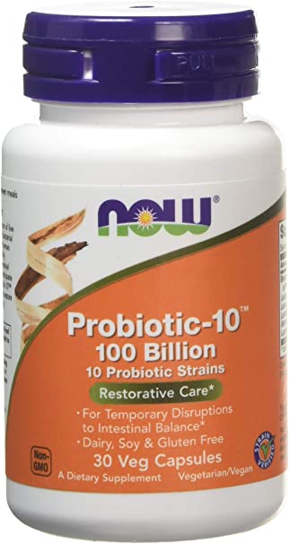 Now Foods Probiotic-10, 100 Billion Capsules, 30-Count, 2931