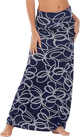 Urban CoCo Women's Casual Ruched Stretchy High Waist A-Line Skirt Pleated Flared Midi Skirt