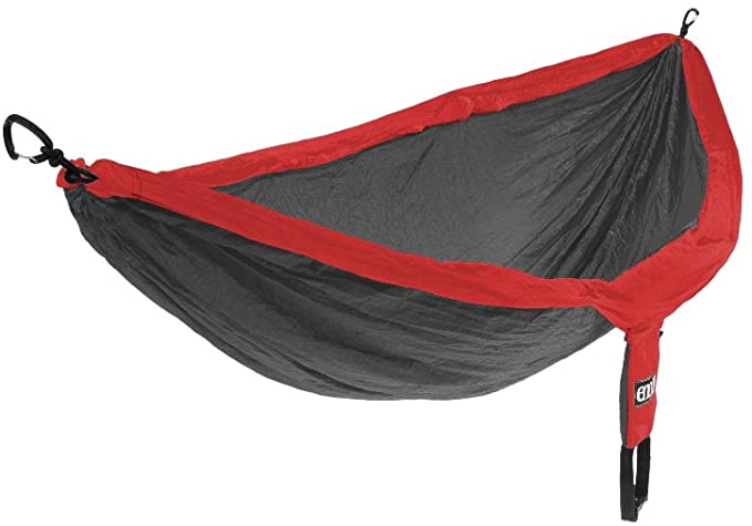 ENO, Eagles Nest Outfitters DoubleNest Lightweight Camping Hammock, 1 to 2 Person, Red/Charcoal