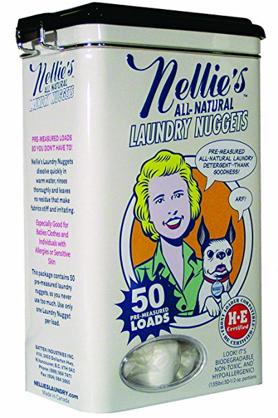 Nellie's NLN-50 All Natural Laundry Nuggets, 50 Load Tin