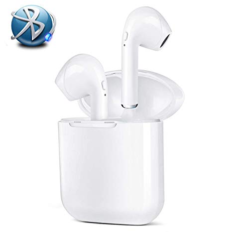 True Wireless Earbuds, Bluetooth 5.0 Earbuds Bluetooth Headphones Bluetooth Headsets Auto Pairing in-Ear Bluetooth Earphones Wireless Headset with Charging Case for Apple Airpods Android/iPhone