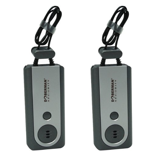 Doberman Security SE-0203-2PK Portable Door Alarm with Flash Light 2 Pack Sliver