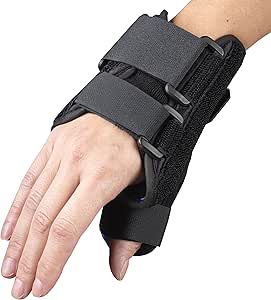 OTC Wrist-Thumb Splint, 6-Inch Petite or Youth Size, Wrist Sprains, Post Cast Removal, Lightweight Breathable, Right Hand, Medium