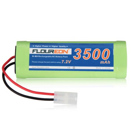 Floureon High Capacity Rechargeable Tamiya Connecter RC Battery Pack for RC Car RC Truck RC Buggy RC Truggy RC Hobby Ni-MH 72V 3500mAh