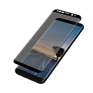Galaxy S8 Screen protector, Topcanyon S8 Privacy Tempered Glass Anti-Spy [Case Friendly] [3D Curved] Screen Protection Film For Samsung Galaxy S8 (Black)