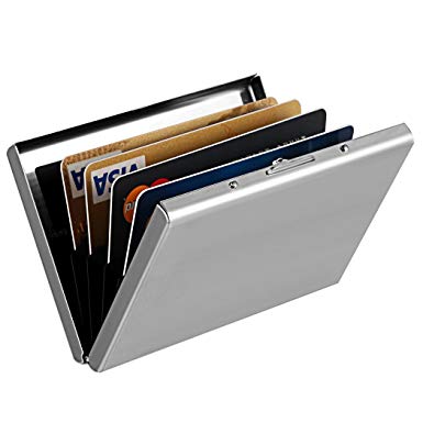 Ultra Thin Stainless Steel Credit Card Wallet RFID Blocking Slim Metal Business Card Case Holder for Travel and Work, Men & Women, Great as a Gift for your Family or Friends
