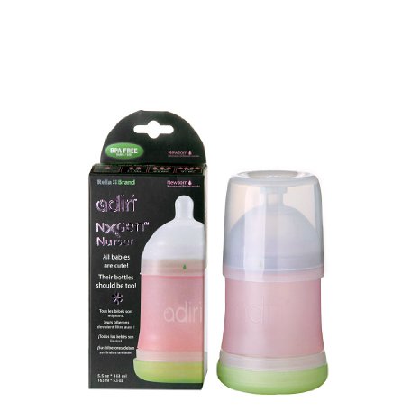 Adiri NxGen Newborn Nurser Baby Bottle, Pink, 5.5 Ounce