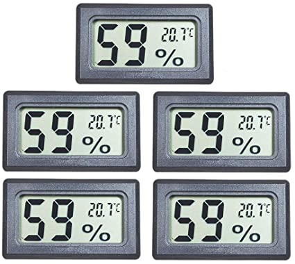 EEEKit 5-Pack Mini Thermometer Hygrometer, Small LCD Digital Temperature Humidity Meter Thermometer and Humidity Gauge Celsius Display for Cars/Home/Office/Greenhouse/Incubator(℃)