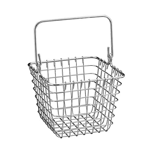 InterDesign Century Works Wire Organizer Basket with Handle, 7 x 7, Chrome