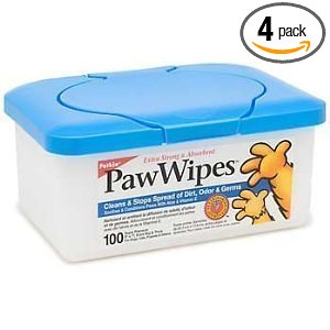 Petkin Paw Wipes, 100-Count Pack (Pack of 4)