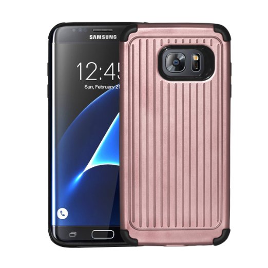 Samsung Galaxy S7 Edge Case, Qadou Adaptive Dynamic Soft Polymer Shockproof Case Protective Cover nonslip Phone Case for Samsung Galaxy Gear S7 edge Smartphone (Rose Gold)