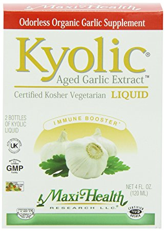 Maxi Health Liquid Kyolic - Aged Garlic Extract , Immune Booster , 2-Ounce Bottle Twin Pack , Kosher