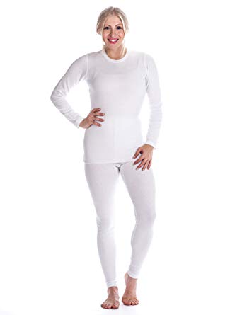 Noble Mount Womens Extreme Cold Waffle Knit Thermal Top and Bottom Set