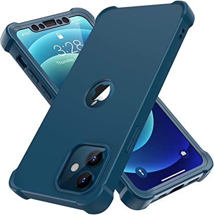 Designed for iPhone 12 Case, ORETech Designed for iPhone 12 Pro Case with [3 x Screen Protector Tempered Glass] 360°Fully Protection Hard PC Phone Case for iPhone 12/iPhone 12 Pro Cover Case-6.1''Blue