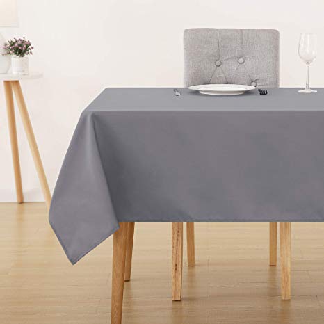 Deconovo Oxford Decorative Tablecloth Wipe Clean Rectangle Water Resistant Tablecloth for Home 137x200cm Inch Grey