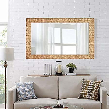 Hans & Alice Large Wall Mirror for Bathroom, Bedroom, Living Room Hanging Horizontal or Vertical, Dressing or Full Length Mirror Commercial Grade 90  CRI (47’’ x 28’’)