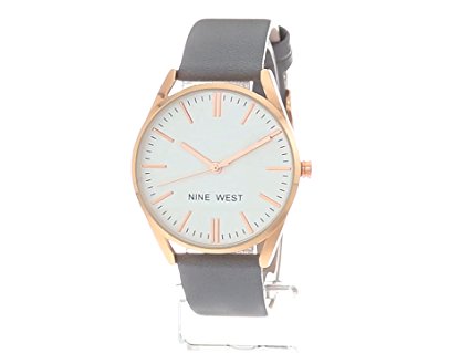 Nine West Rose Goldtone and Grey Strap Watch